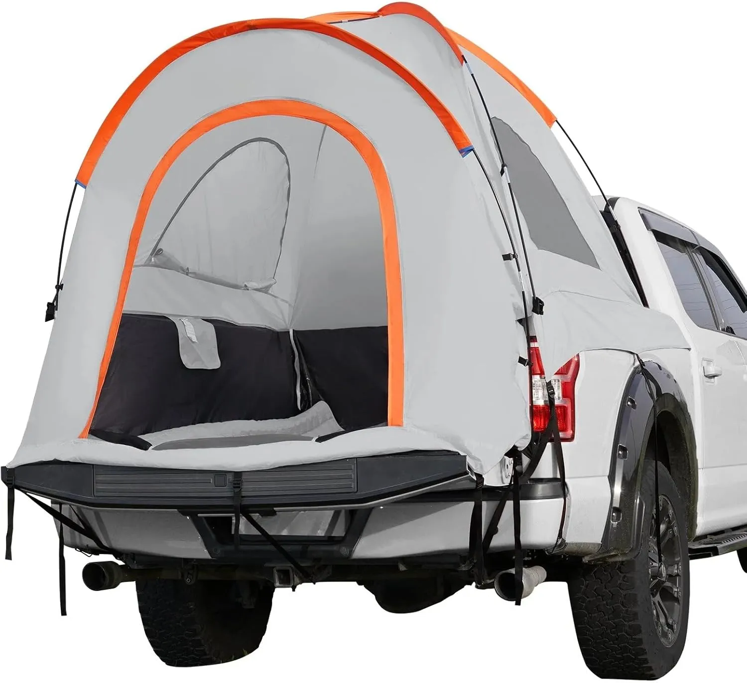 Truck Bed Tent, 5.5'-6' Pickup Truck Tent with Rain Layer and Carry Bag, Waterproof PU2000mm Double Layer Truck Tent for Camping, Accommodate 2-3 Person, for Camping Traveling Outdoor Activities