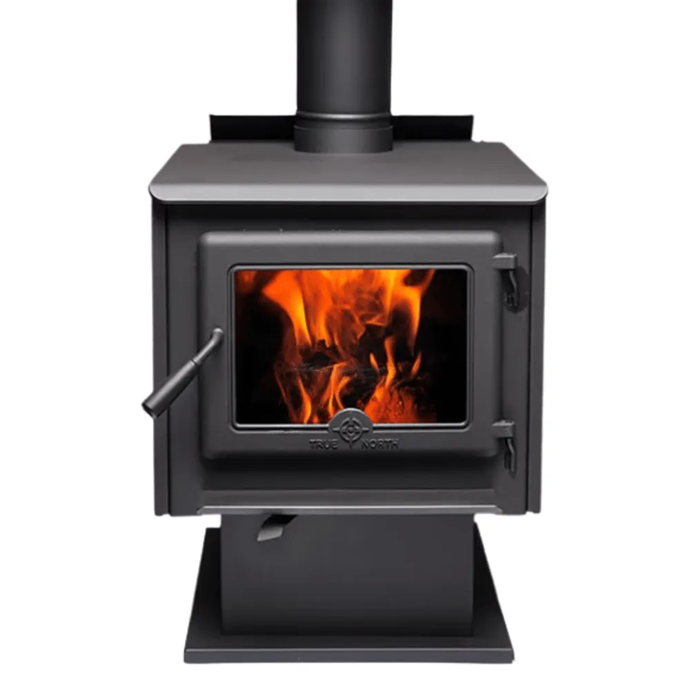True North TN25C Metallic Black Vented Wood Burning Stove
