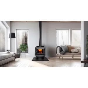 True North TN25C Metallic Black Vented Wood Burning Stove