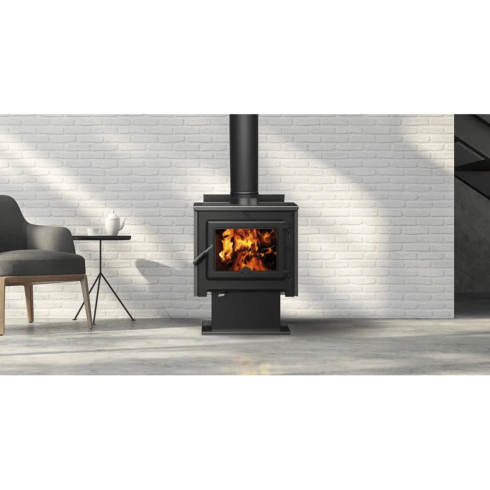 True North TN25C Metallic Black Vented Wood Burning Stove
