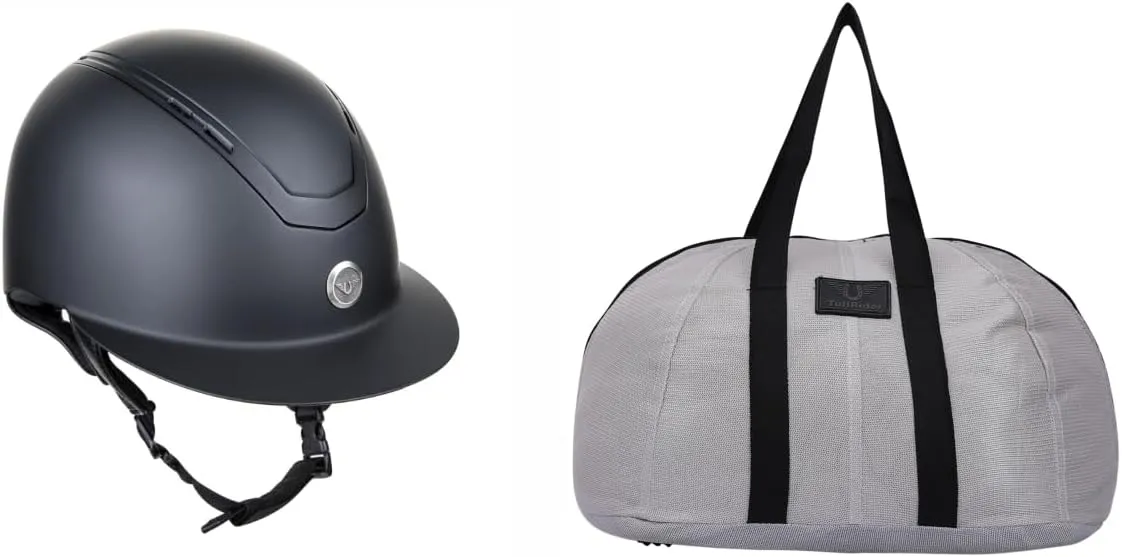 TuffRider Guardian Matte Wide Brim Equestrian Riding Helmet with Mesh Helmet Bag with Assorted Color