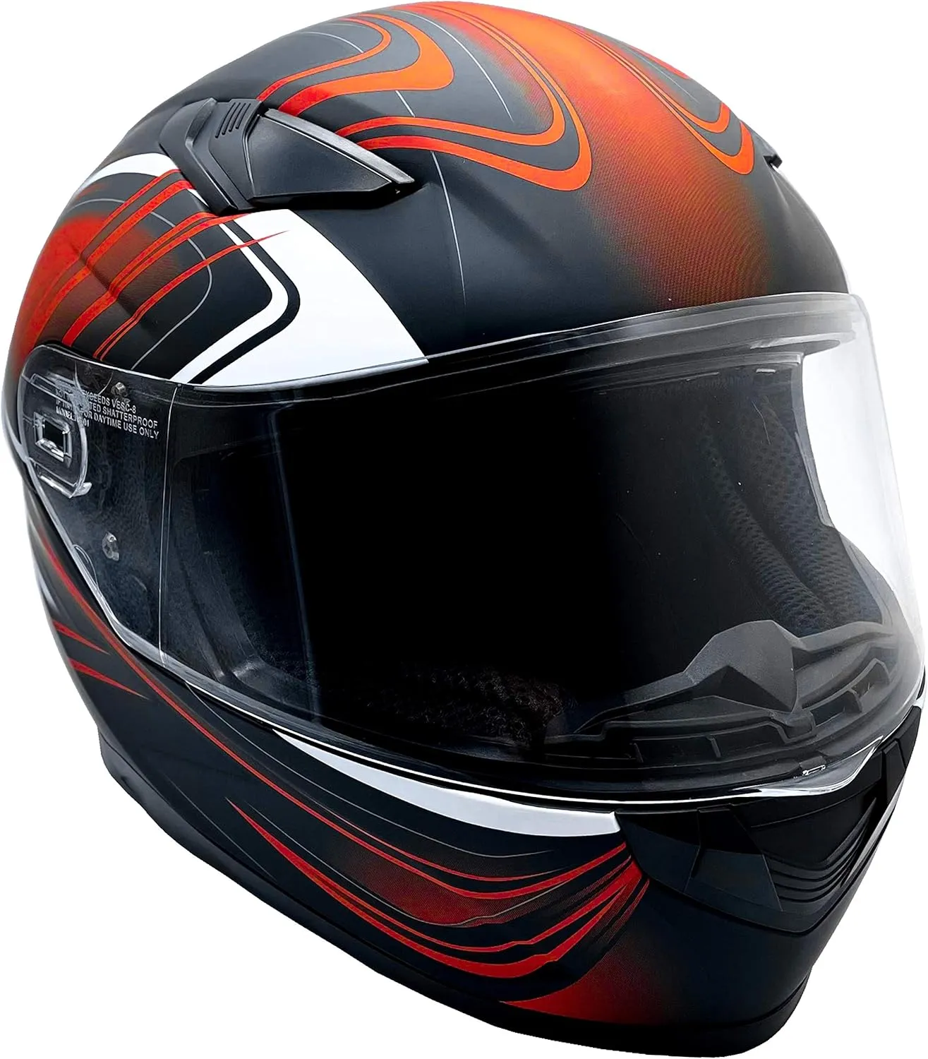 Typhoon Adult Full Face Motorcycle Helmet w/Drop Down Sun Shield DOT Certified