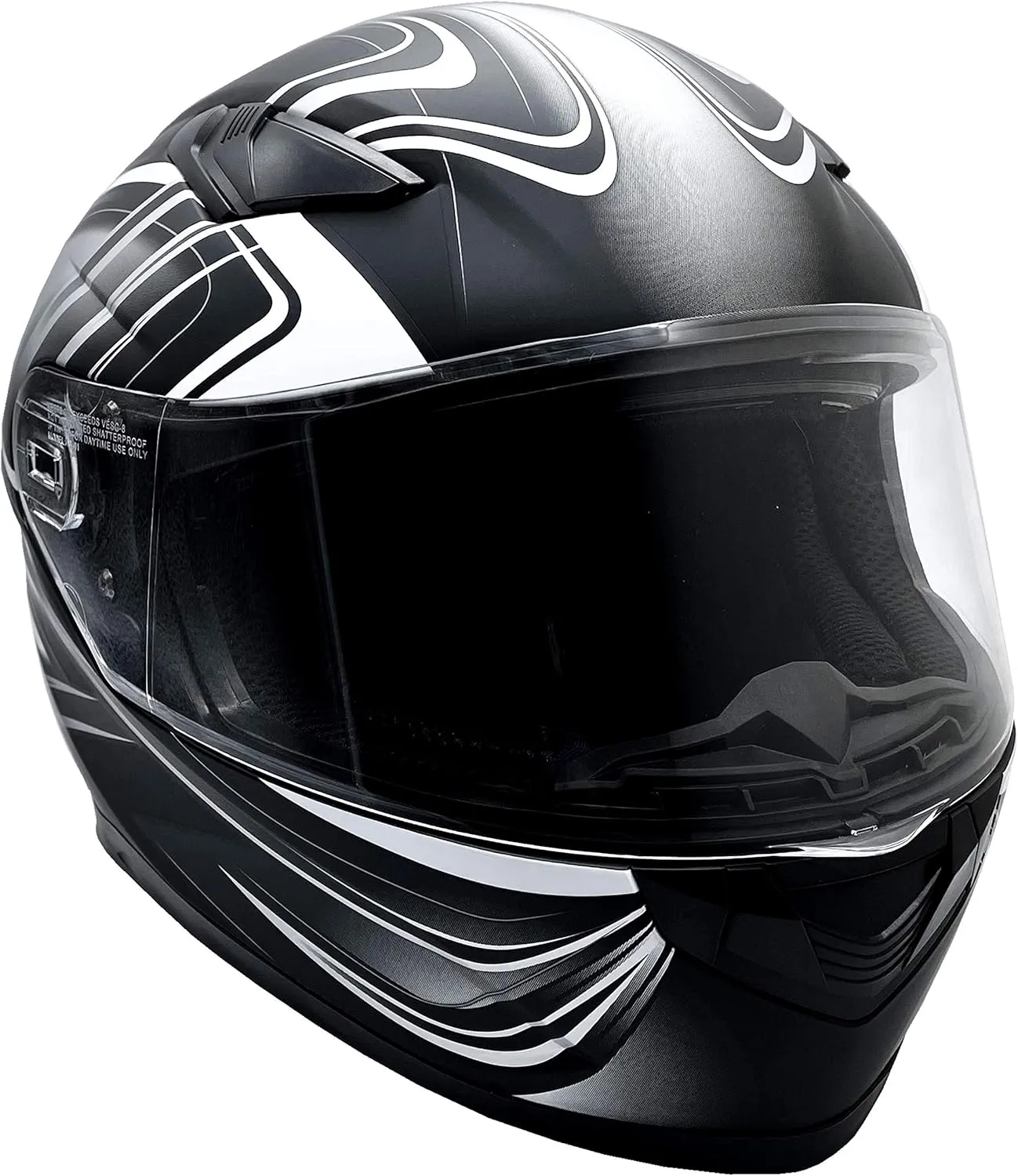 Typhoon Adult Full Face Motorcycle Helmet w/Drop Down Sun Shield DOT Certified