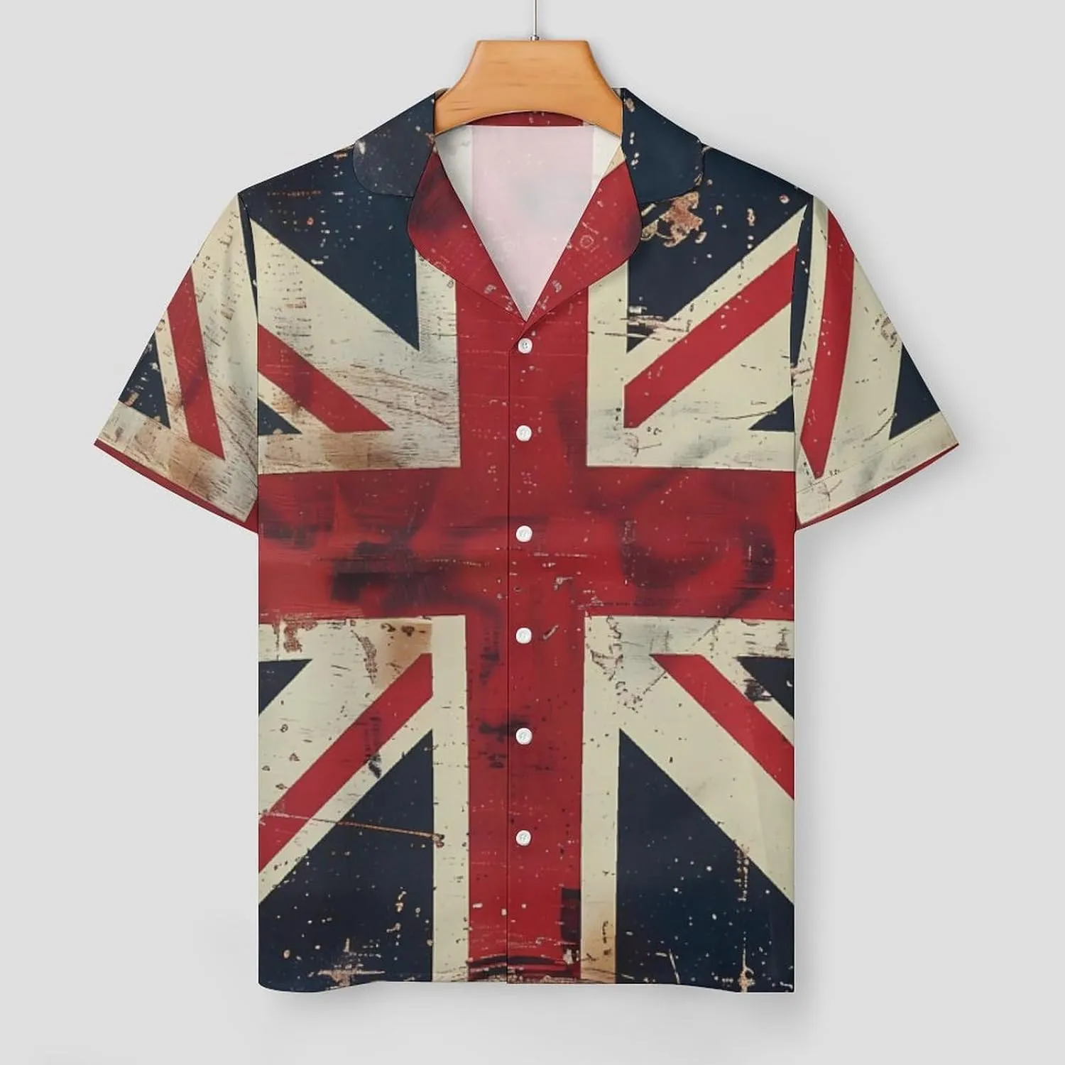 UK Vintage British Flag Women's Satin Pajama Set Short Sleeve Button Down Sleepwear Loungewear Pj Set