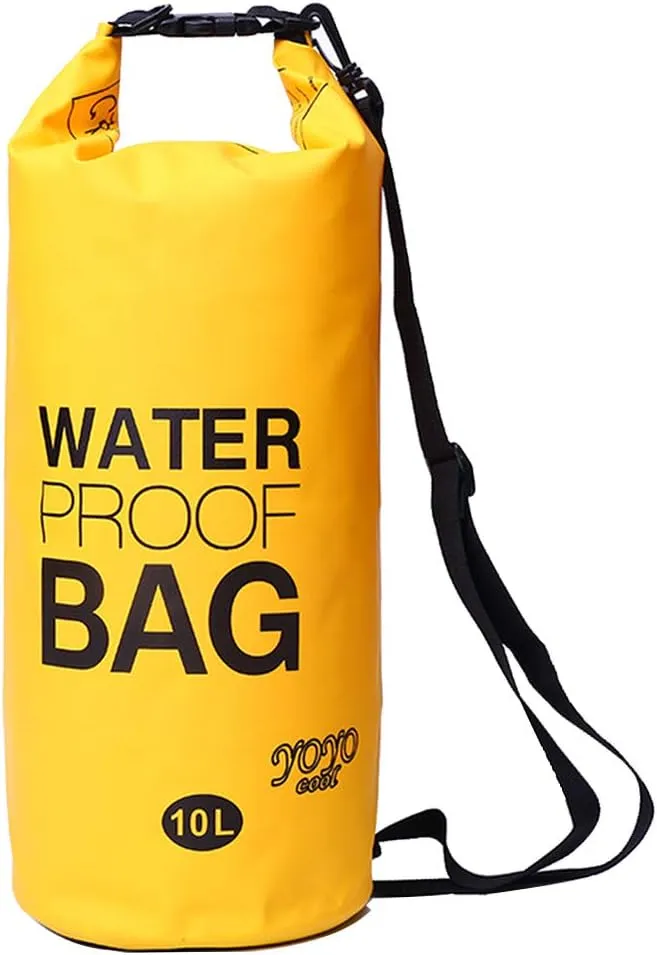 Ultra Dry Premium Waterproof Bag,Sack with Roll Top & Long Adjustable Shoulder Strap Included, Perfect for Kayaking/Boating/Canoeing/Camping/Rafting/Swimming/Fishing/Hiking/Snowboarding,Yellow