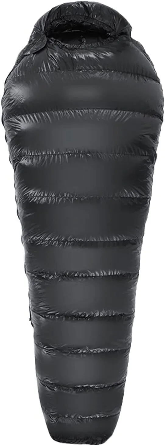 Ultralight Outdoor White Down Sleeping Bag Camping Adult Mummy Sleeping Bag Warm Winter -20~-10 Degree (Color : 1000g Black)