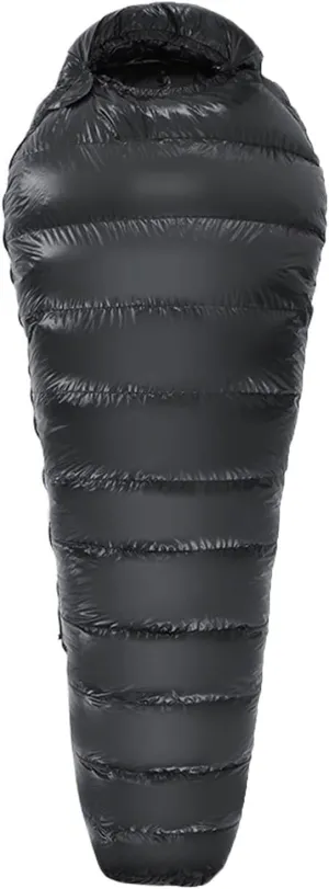 Ultralight Outdoor White Down Sleeping Bag Camping Adult Mummy Sleeping Bag Warm Winter -20~-10 Degree (Color : 1000g Black)