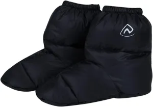 Ultralight Winter Duck Down Booties Warm Socks Slippers Warm Soft Cozy Water-Resistant for Camping Backpacking Indoor Down Filled Slipper Boots with Storage Bag(M/Black)