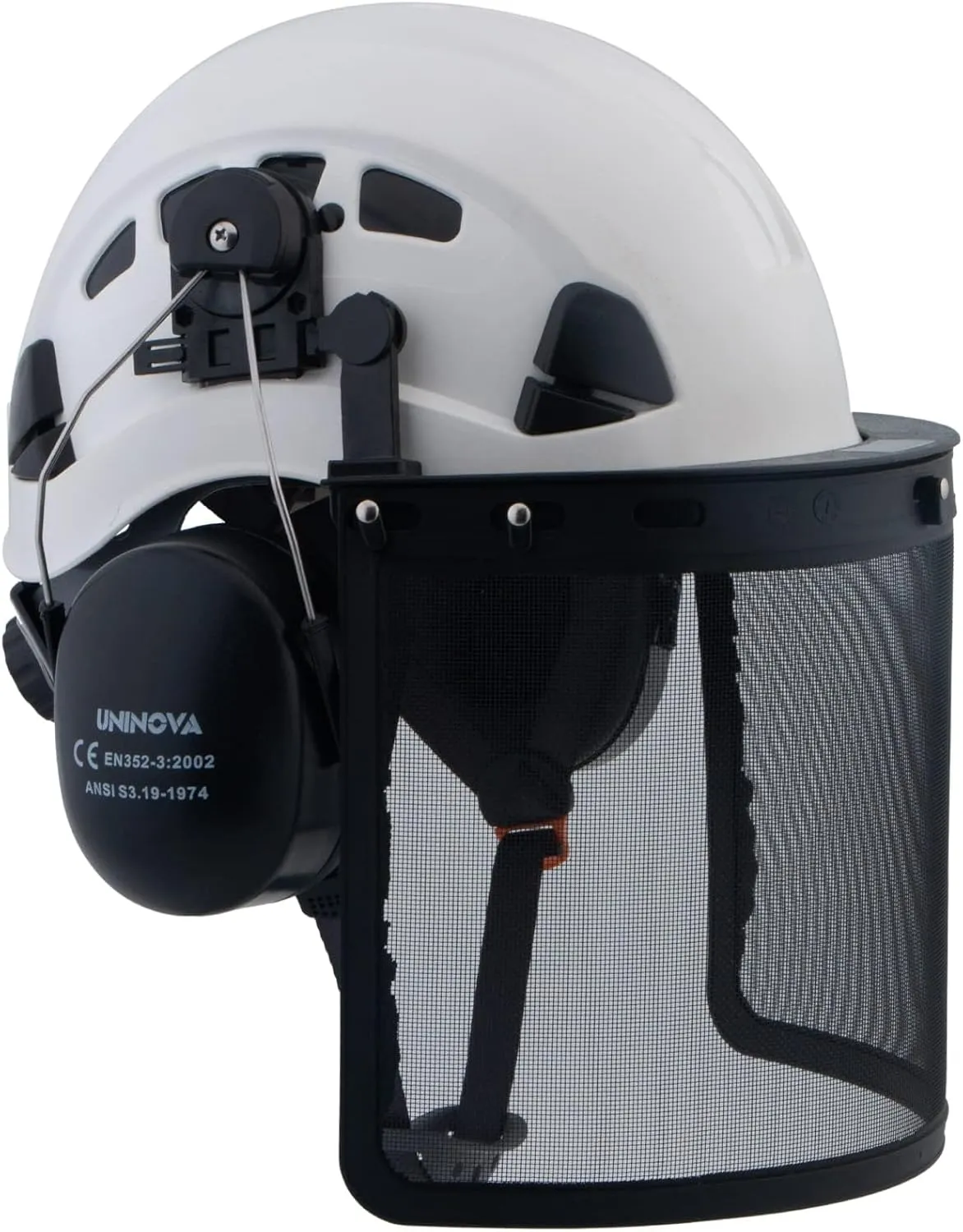 UNINOVA Forestry Chainsaw Arborist Helmet with Mesh Face Shield and Ear Muffs Hearing Protection,Logging Trimming Mowing Climbing Tree Garden Work OSHA Safety Hard Hat Helmet
