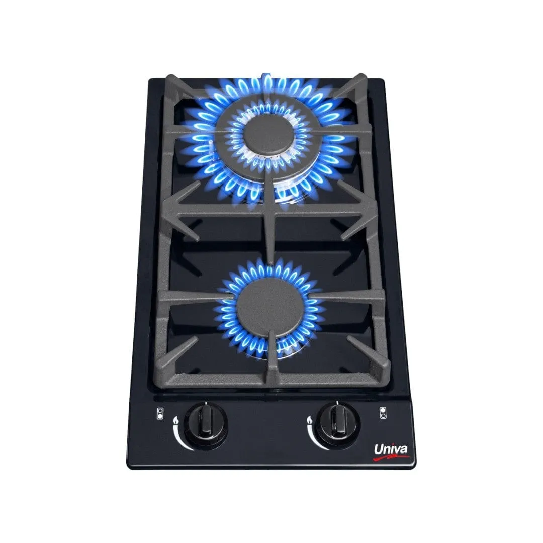 Univa 500mm 2 Black Burner Gas Stove Ugh02b
