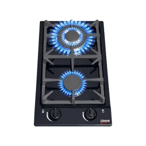 Univa 500mm 2 Black Burner Gas Stove Ugh02b