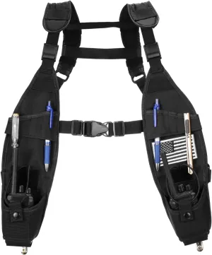 Universal Double Radio Shoulder Holster Chest Harness Vest Rig Radio Harness Shoulder Radio Holder Radio Holster for Police Firefighter Two Way Radio Walkie Talkie Rescue Essentials