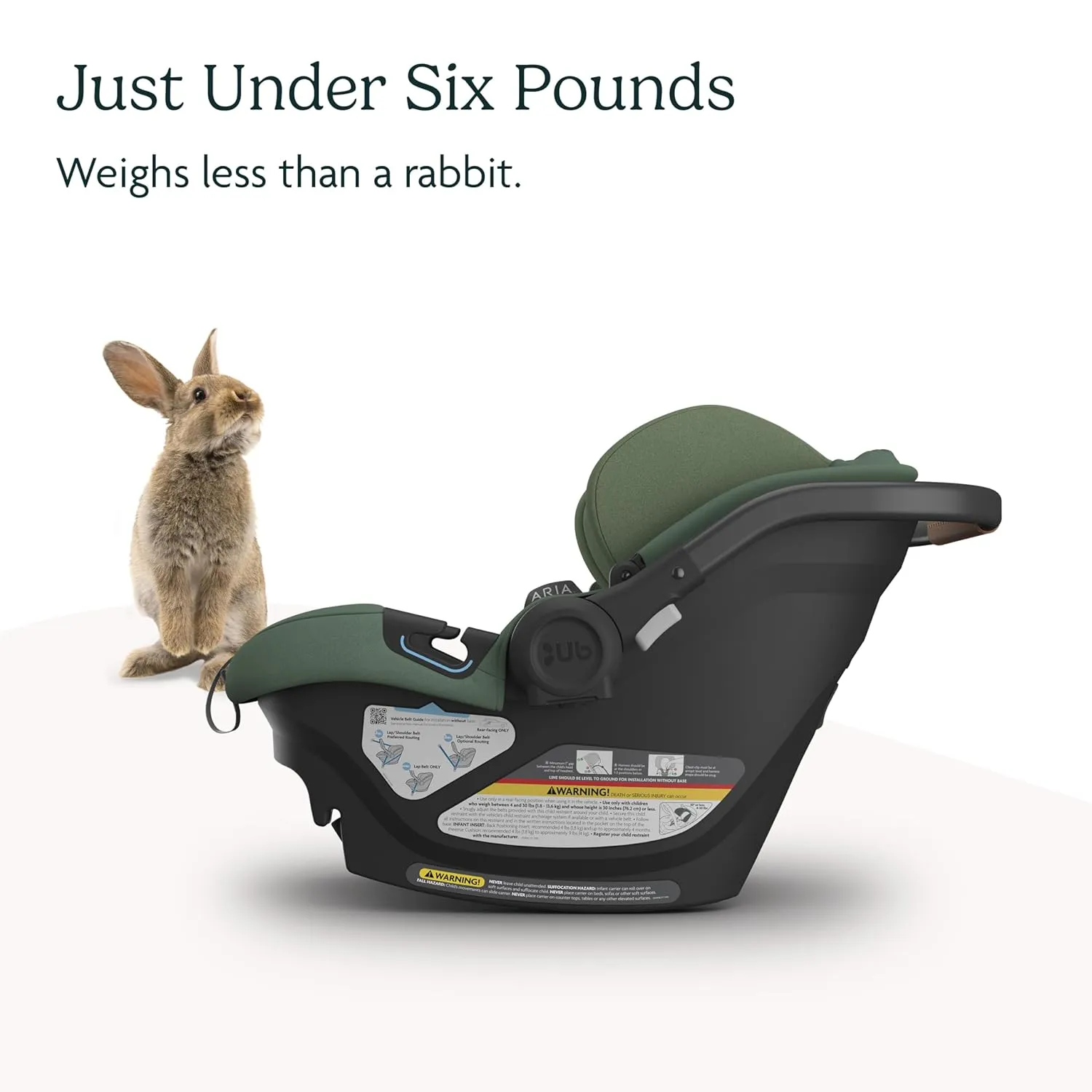 UPPAbaby Aria Lightweight Infant Car Seat/Just Under 6 lbs for Easy Portability/Base with Load Leg   Infant Insert Included/Direct Stroller Attachment/Gwen (Green/Saddle Leather)