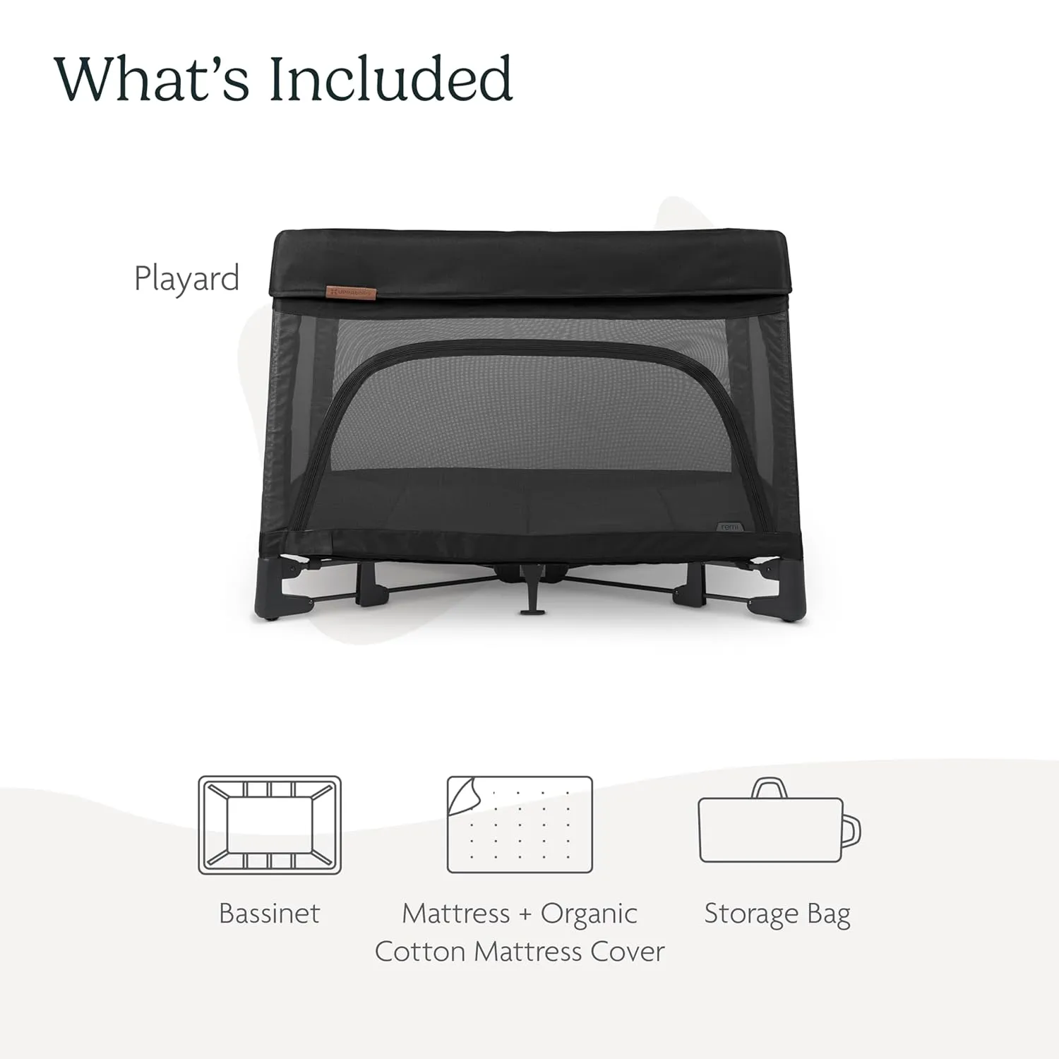 UPPAbaby Remi Playard | Deluxe 3-in-1 Portable Playard, Bedside Bassinet   Travel Crib| Mesh Bassinet, Mattress, Organic Cotton Mattress Cover   Storage Bag Included | Jake (Charcoal)