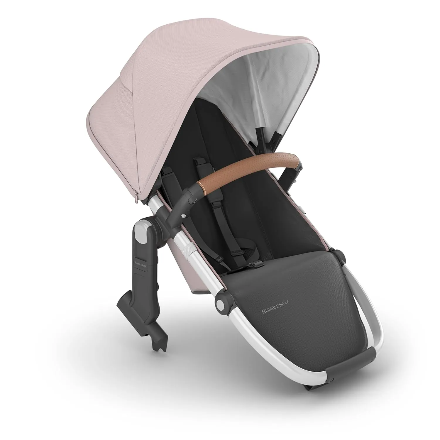 UPPAbaby RumbleSeat V2  Second Lower Seat/Compatible with Vista V2 and Vista V3 / Adapters, Bumper Bar, Bug Shield Included/Alice (Dusty Pink/Silver Frame/Saddle Leather)