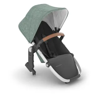 UPPAbaby RumbleSeat V2  Second Lower Seat/Compatible with Vista V2 and Vista V3 / Adapters, Bumper Bar, Bug Shield Included/Emmett (Green Mélange/Silver Frame/Saddle Leather)