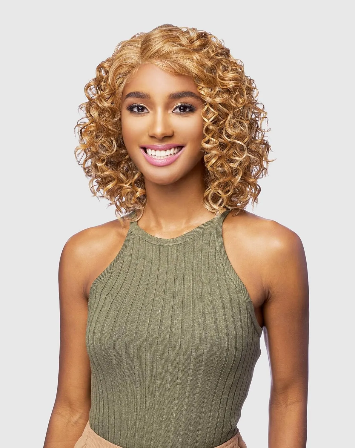 Vanessa Mist Fashion Medium Length Curly Hair Style HD Lace Synthetic Wigs - MIST KERA (SP430)