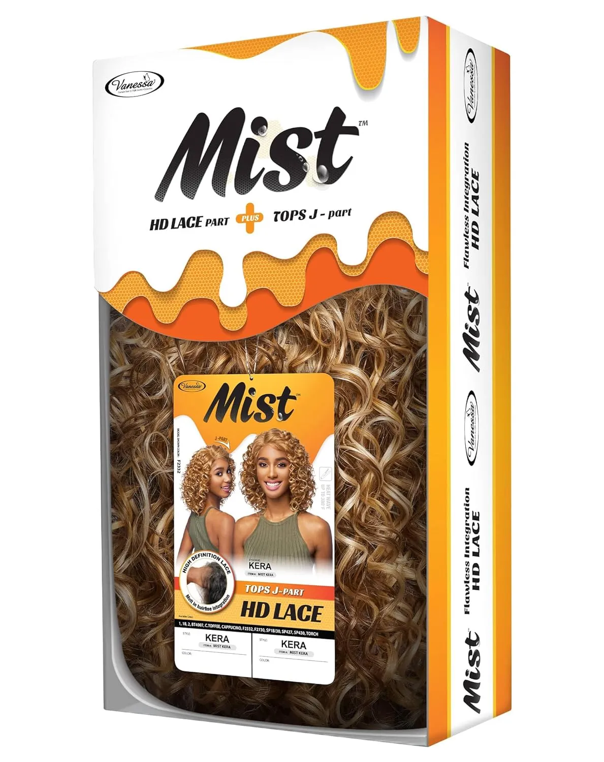 Vanessa Mist Fashion Medium Length Curly Hair Style HD Lace Synthetic Wigs - MIST KERA (SP430)