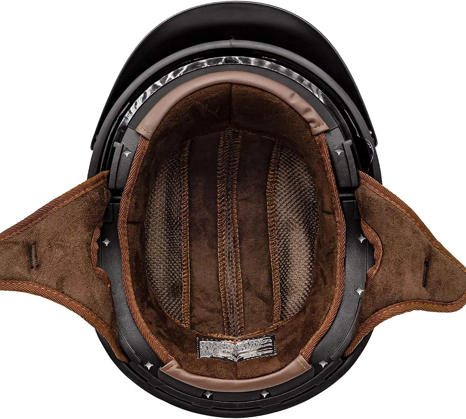 VCAN Cruiser Half Face Motorcycle Helmet with Drop-Down Sun Visor, Removable Peak and Quick Release Buckle