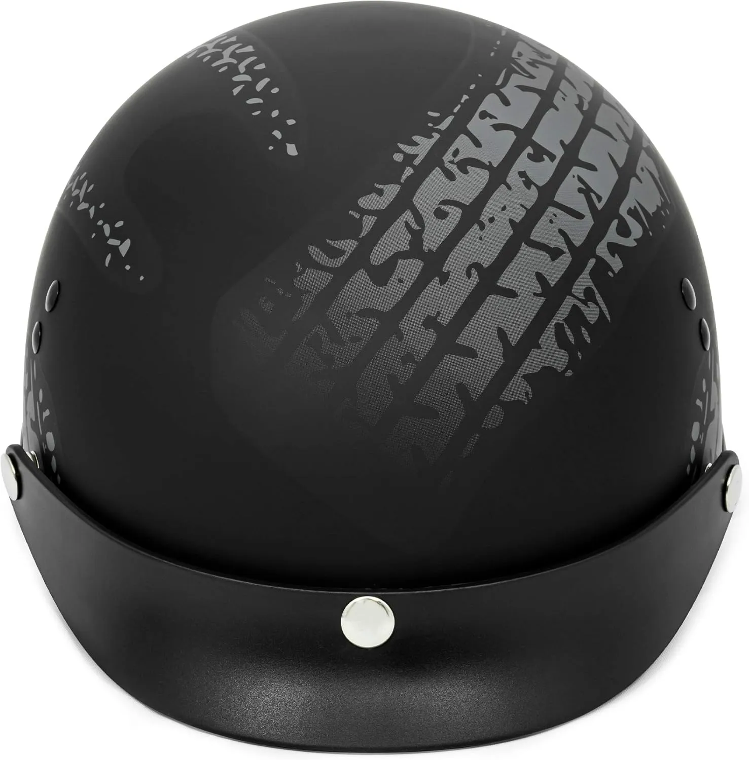 VCAN Cruiser Half Face Motorcycle Helmet with Drop-Down Sun Visor, Removable Peak and Quick Release Buckle