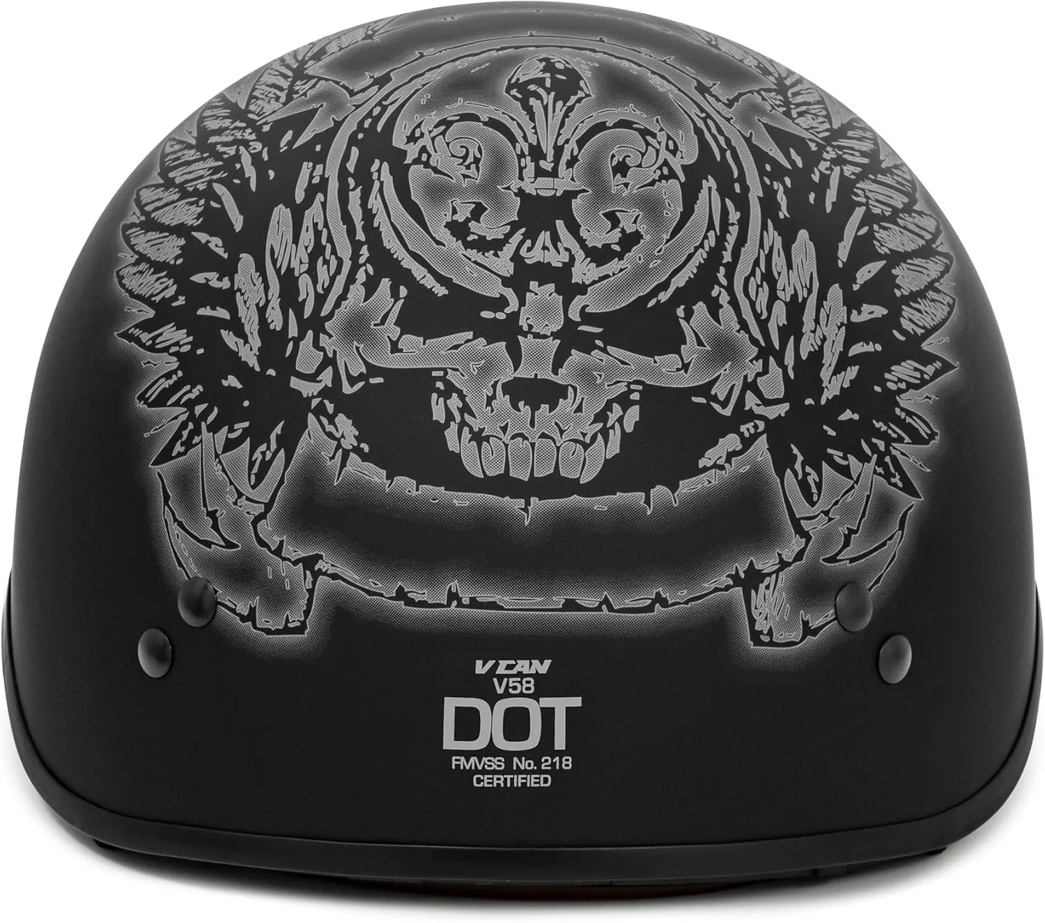 VCAN Cruiser Half Face Motorcycle Helmet with Drop-Down Sun Visor, Removable Peak and Quick Release Buckle