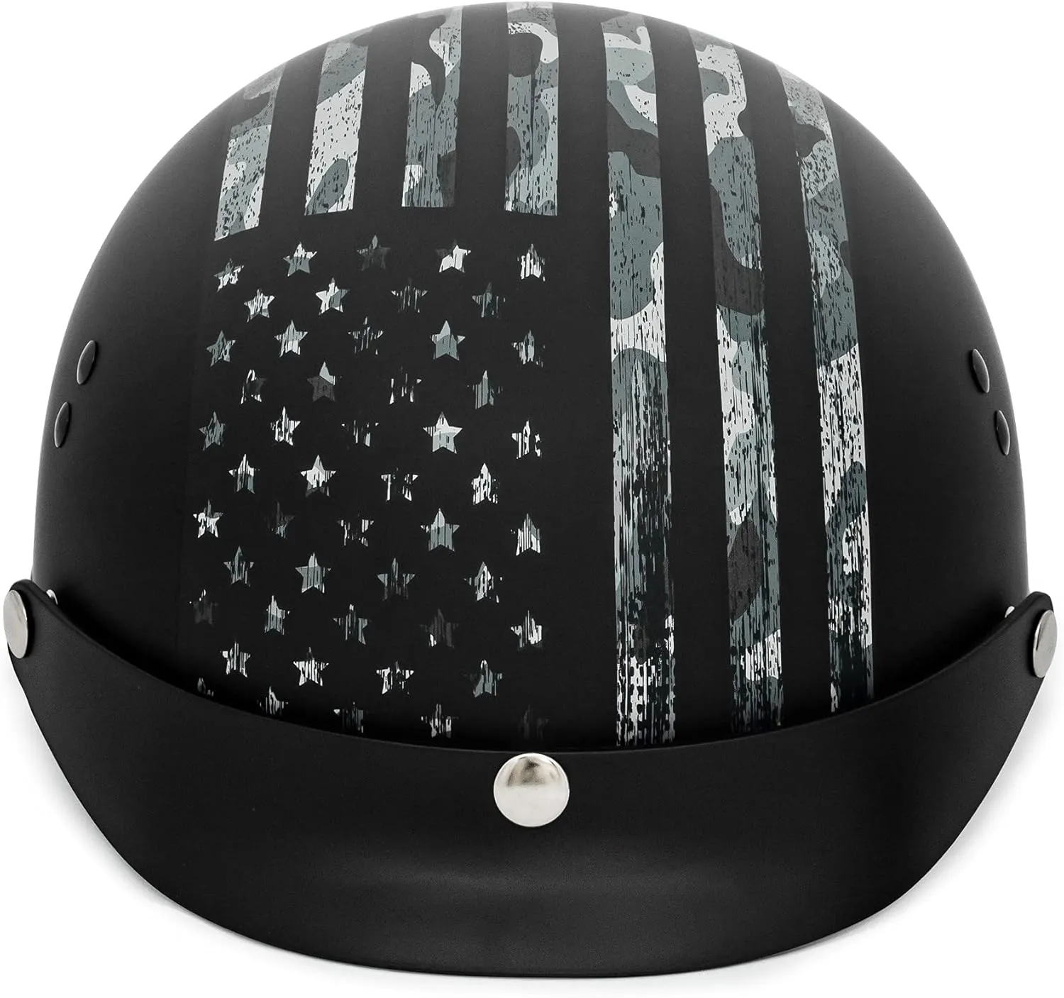 VCAN Cruiser Half Face Motorcycle Helmet with Drop-Down Sun Visor, Removable Peak and Quick Release Buckle