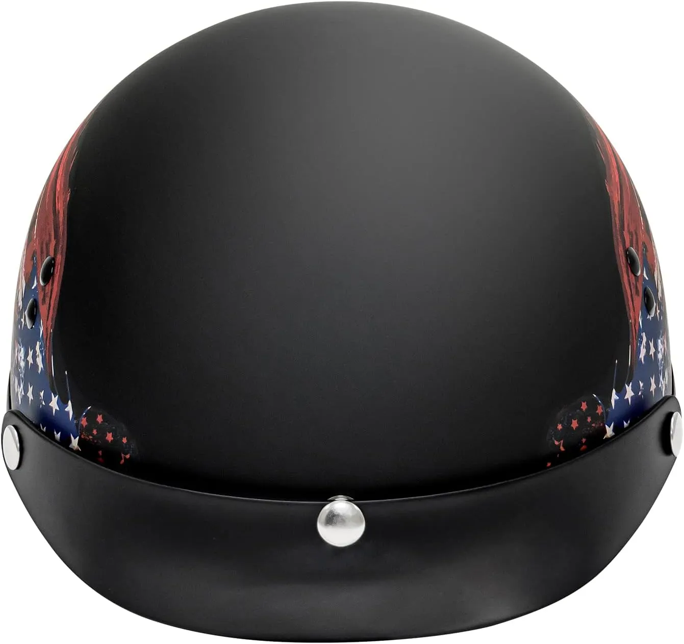VCAN Cruiser Half Face Motorcycle Helmet with Drop-Down Sun Visor, Removable Peak and Quick Release Buckle