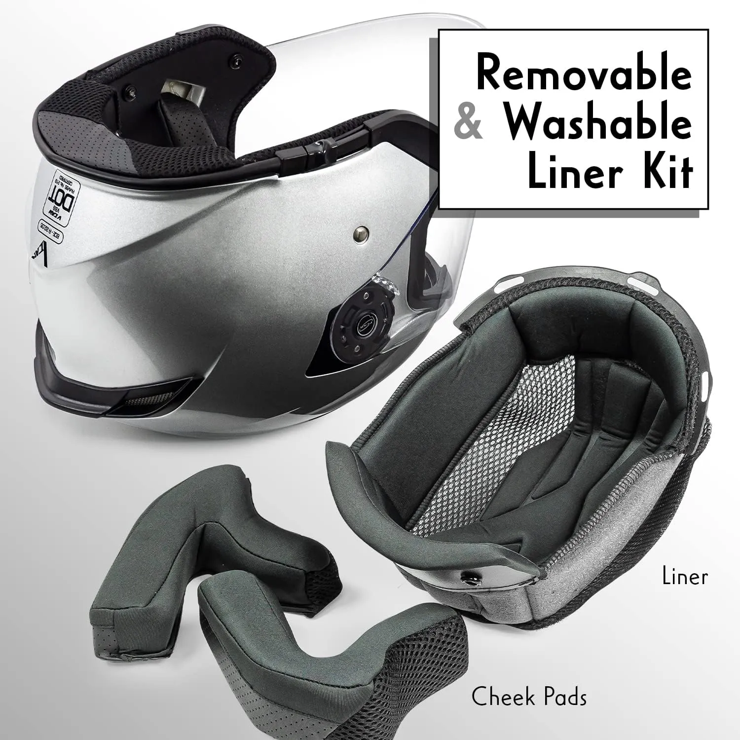 VCAN V88 3/4 Open Face Motorcycle Scooter Helmet ECE & DOT Approved