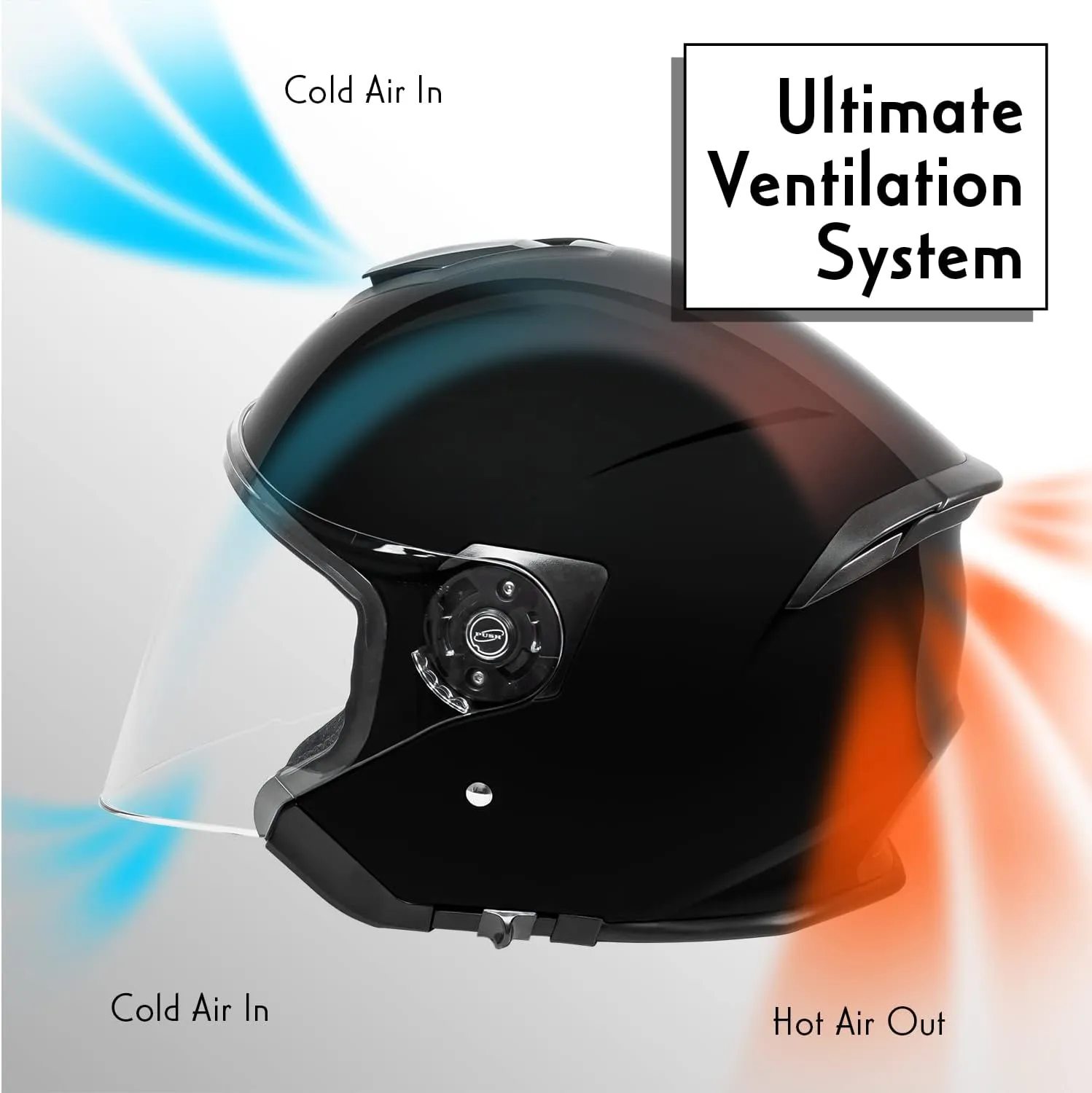 VCAN V88 3/4 Open Face Motorcycle Scooter Helmet ECE & DOT Approved