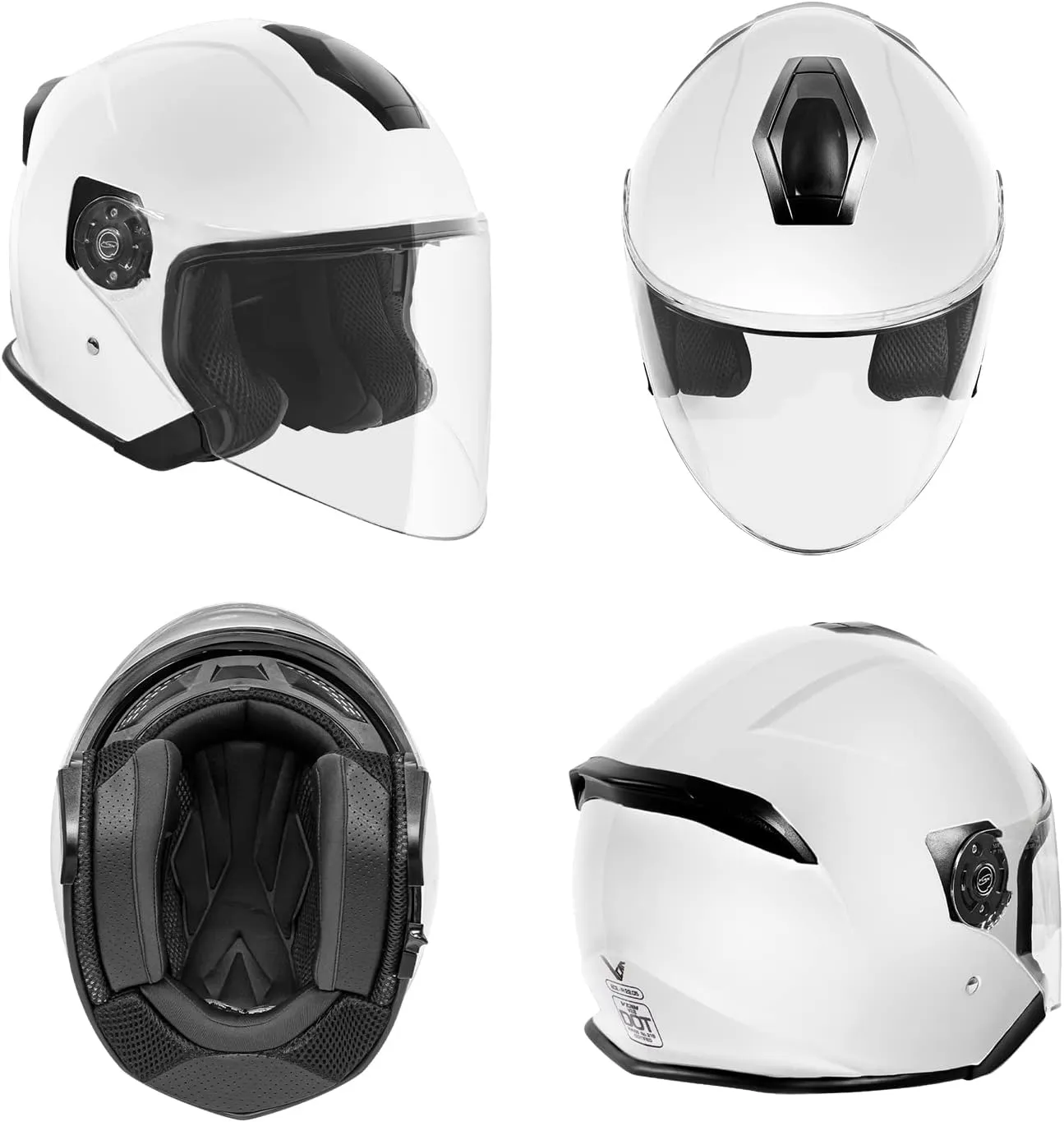 VCAN V88 3/4 Open Face Motorcycle Scooter Helmet ECE & DOT Approved