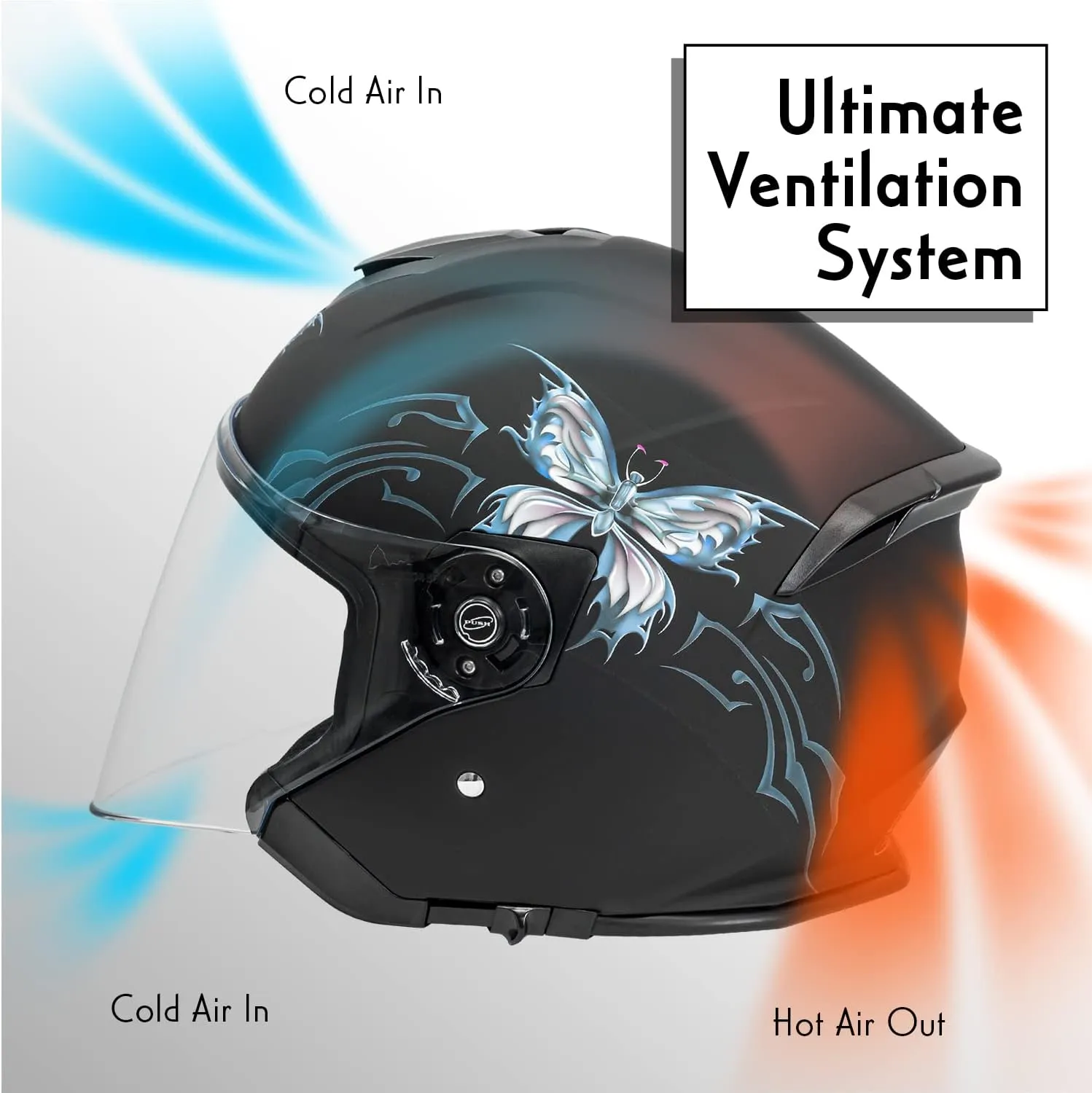 VCAN V88 3/4 Open Face Motorcycle Scooter Helmet ECE & DOT Approved