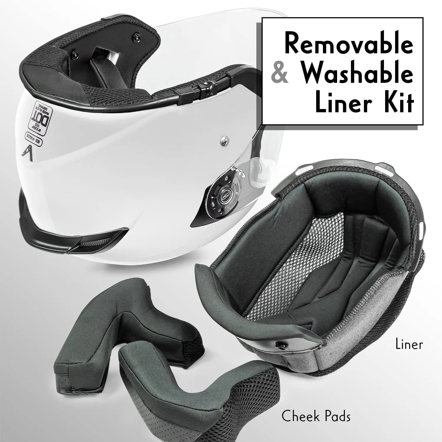 VCAN V88 3/4 Open Face Motorcycle Scooter Helmet ECE & DOT Approved