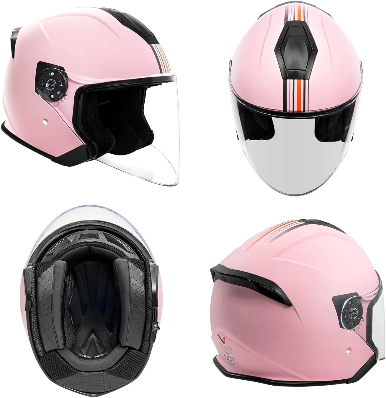VCAN V88 3/4 Open Face Motorcycle Scooter Helmet ECE & DOT Approved