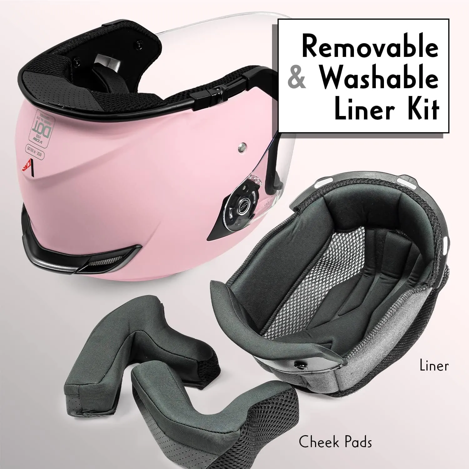 VCAN V88 3/4 Open Face Motorcycle Scooter Helmet ECE & DOT Approved