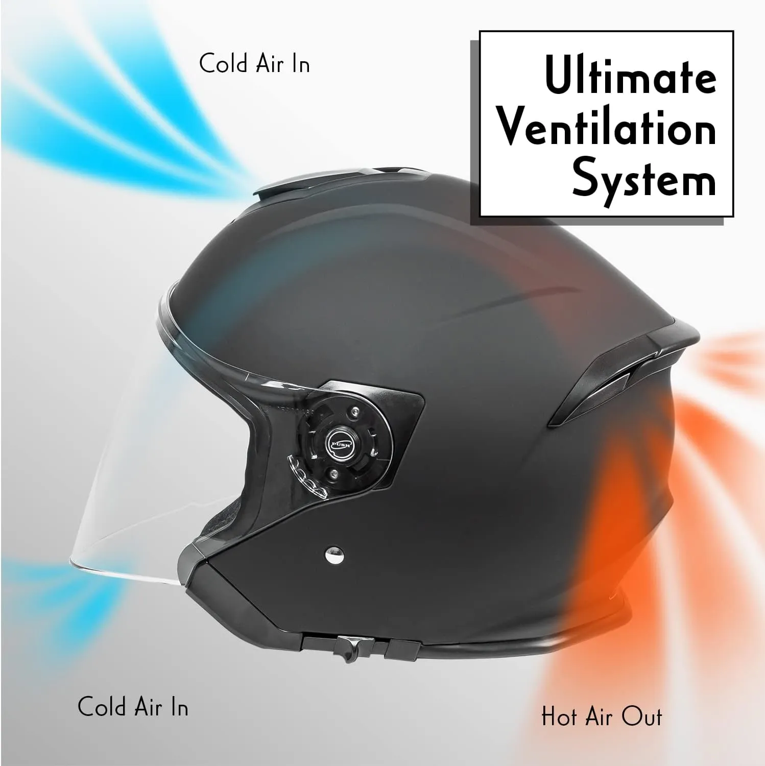 VCAN V88 3/4 Open Face Motorcycle Scooter Helmet ECE & DOT Approved