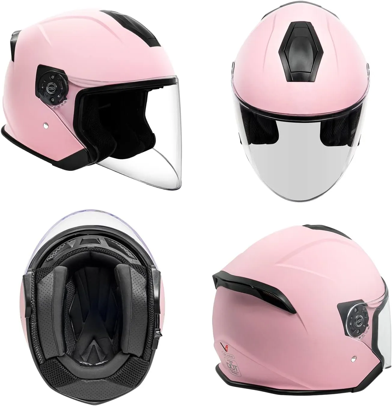 VCAN V88 3/4 Open Face Motorcycle Scooter Helmet ECE & DOT Approved