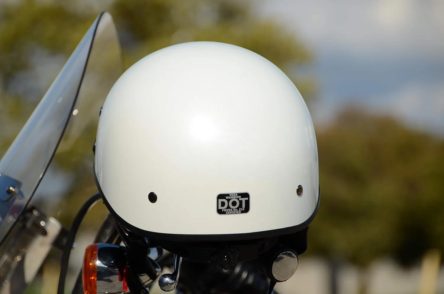 Vega Warrior Motorcycle Half Helmet with Sunshield/Adjustable Size Dial DOT Half Face Skull Cap for Bike Cruiser Chopper Moped Scooter ATV