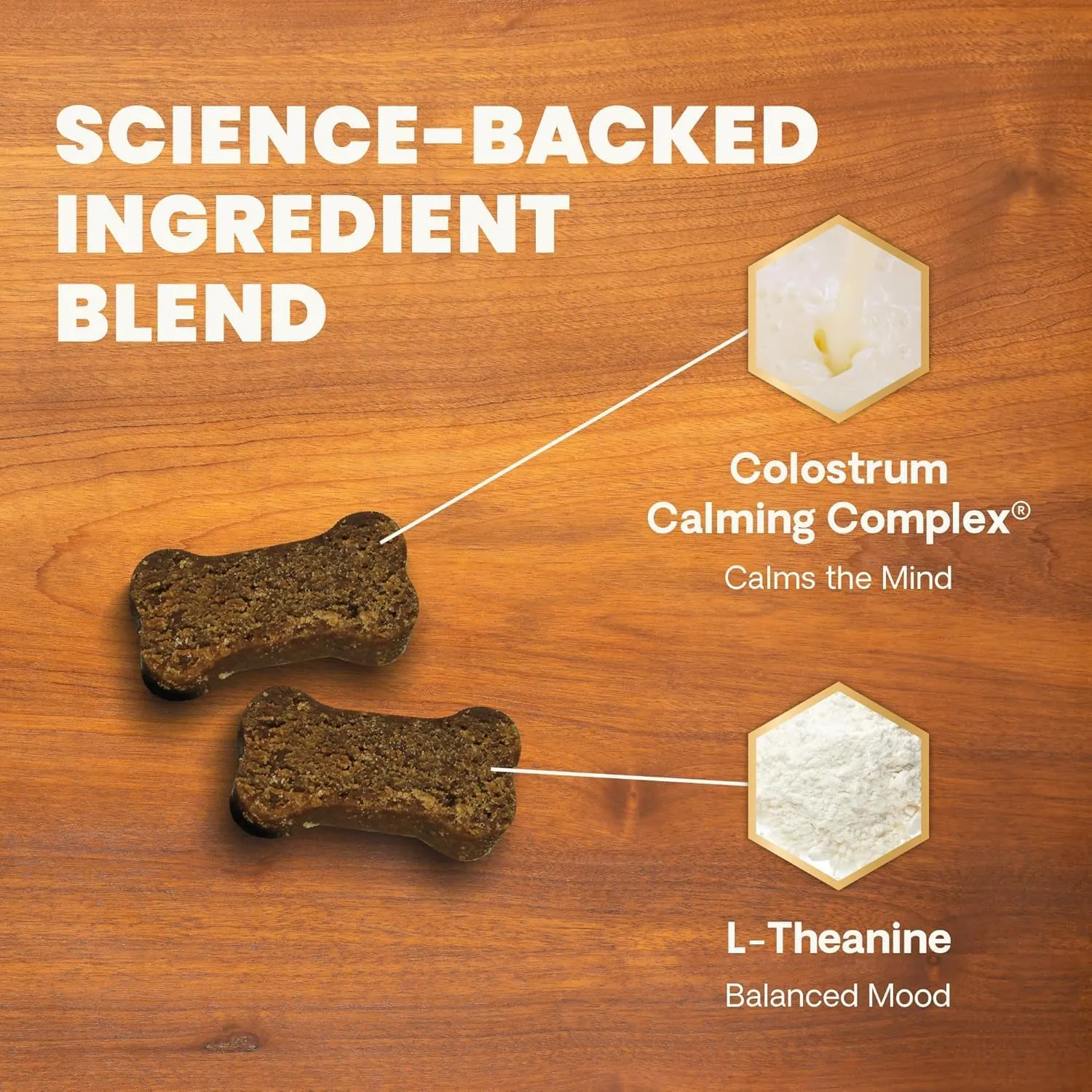 VETRISCIENCE Calm & Confident Chews, Composure Clinically Tested Calming & Anxiety Supplement for Dogs, Reduce Stress & Fear, Ideal for Thunderstorms, Fireworks & Travel, Chicken, 60 Count