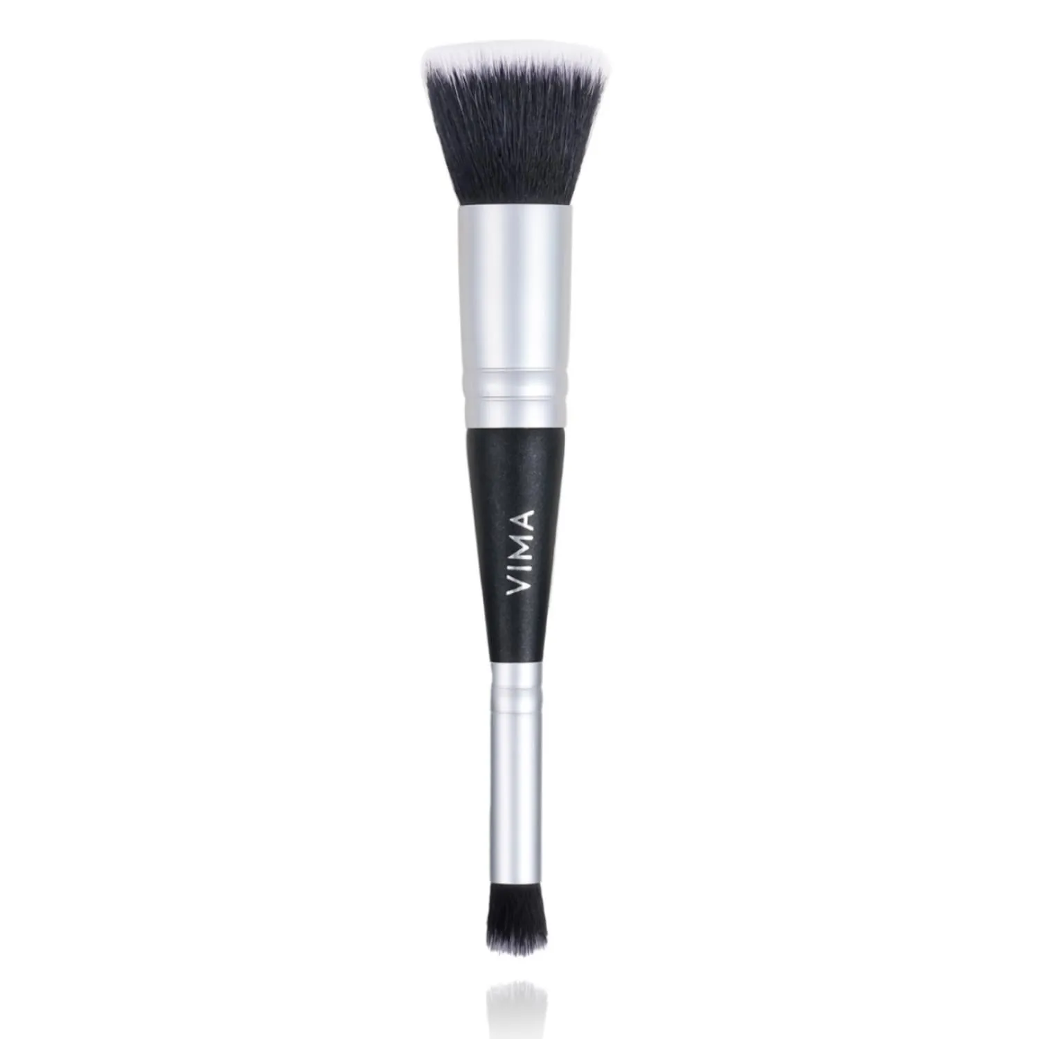 Vima Dual Ended Makeup Brush – 2-in-1 Foundation and Eye Shadow Blending Brush – Soft Synthetic Fibers – Vegan and Cruelty-Free