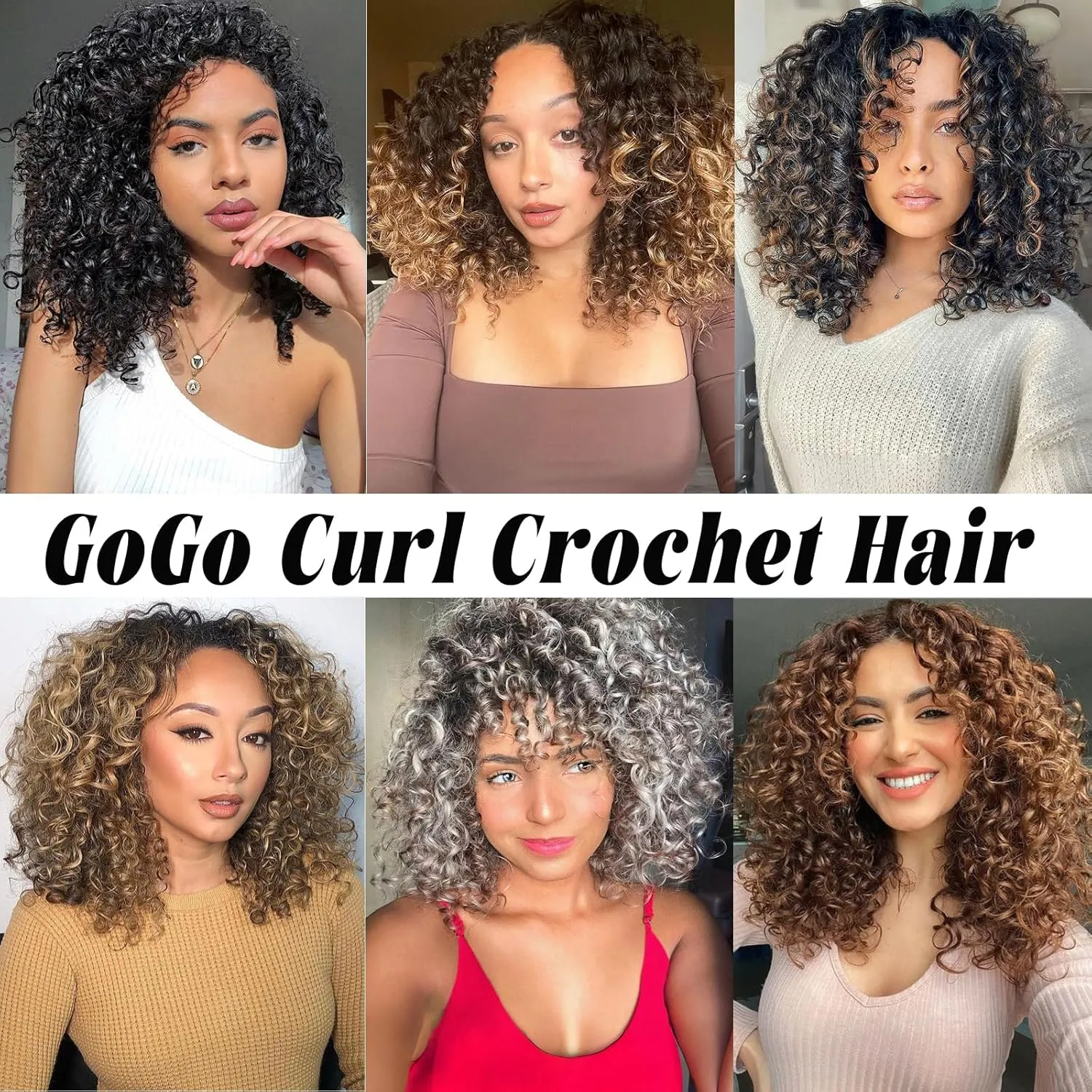 Vomella GoGo Curl Crochet Hair for Women 8 Packs10 Inch Water Wave Curly Crochet Hair Short Beach Curl Synthetic Deep Twist Crochet Hair Extensions(1b#)