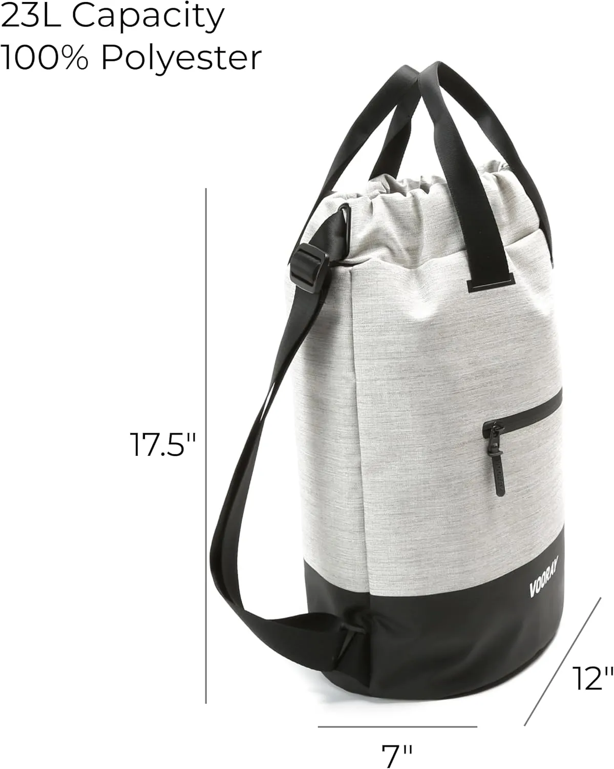 VOORAY 23L Flex Cinch Drawstring Backpack – Lightweight Travel Bag, Weekender & Sports Gym Bag for Women and Men