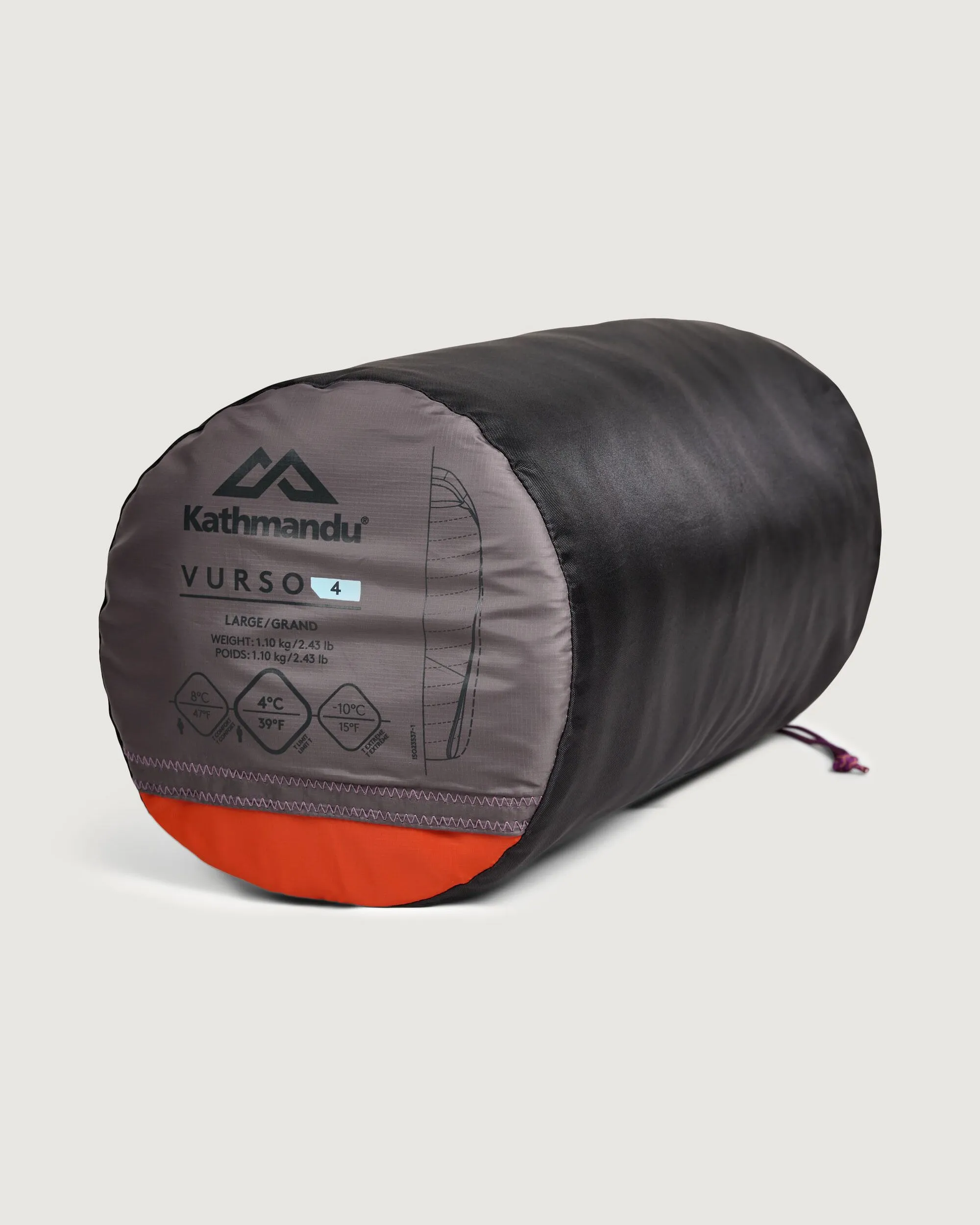 Vurso 4 °C Sleeping Bag - Large - Light Quartz/Red Earth