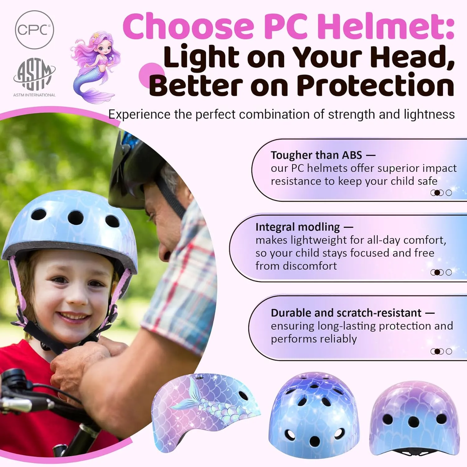 Vvinca Kids Toddlers Bike Helmet Adjustable for Ages 3-5-8 Years, Knee Pads and Elbow Pads Set Wrist Guard Sports Protective Gear Set for Roller Skate Bicycle Skateboard Scooter Girl Boy Birthday Gift