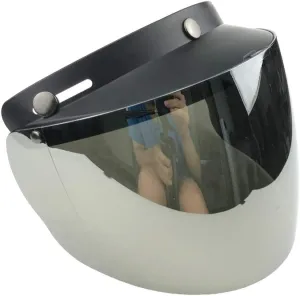 WANCAR Standard 3-Snap Button Universal Visor for Open Face Motorcycle Helmet Wind Shield Flip Up Down(Mirrored)