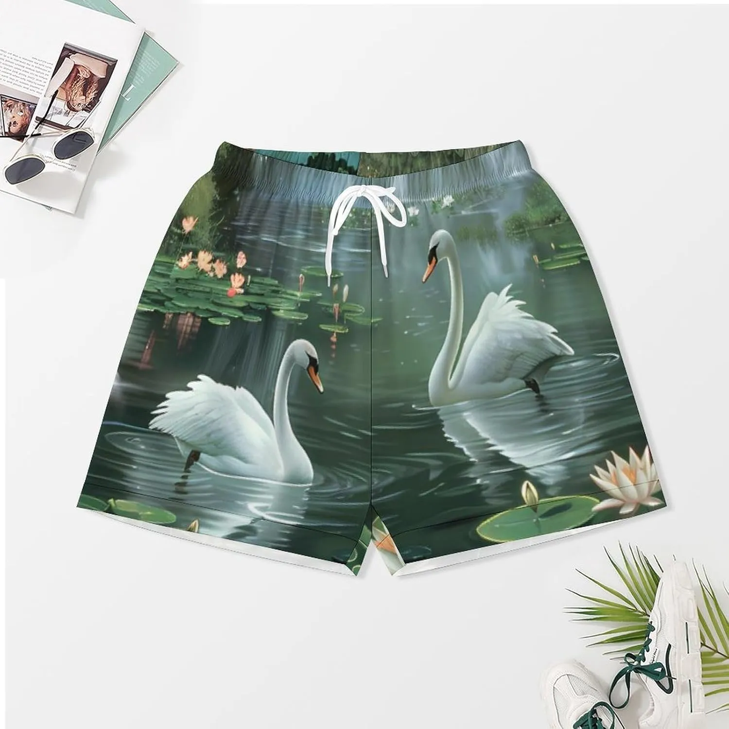 Waterfall Lotues Women's Satin Pajama Set Short Sleeve Button Down Sleepwear Loungewear Pj Set