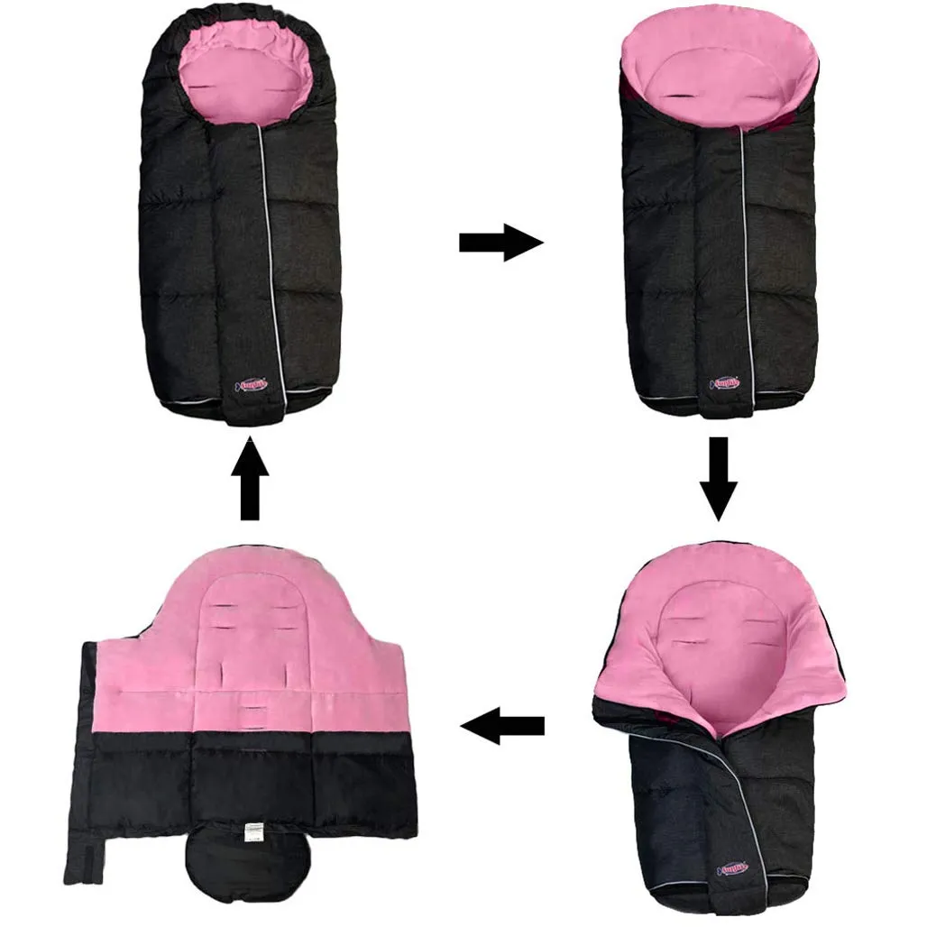Waterproof Anti-freeze Winter Universal Stroller Footmuff,Ultra Soft Width Adjustable Designed for Toddler Groth Stroller Bunting Bag with Christmas DIY Play Sticker,6-36M