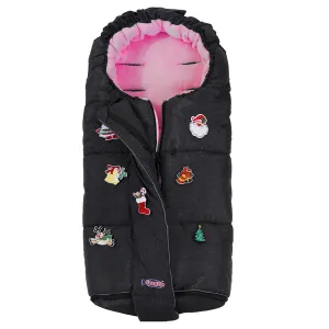 Waterproof Anti-freeze Winter Universal Stroller Footmuff,Ultra Soft Width Adjustable Designed for Toddler Groth Stroller Bunting Bag with Christmas DIY Play Sticker,6-36M