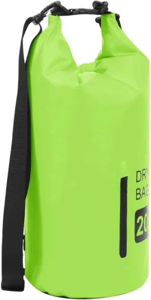 Waterproof Dry Bag for Outdoor Adventures, Zipper Closure, Lightweight and Durable, 5.3 Gallon Capacity, Green