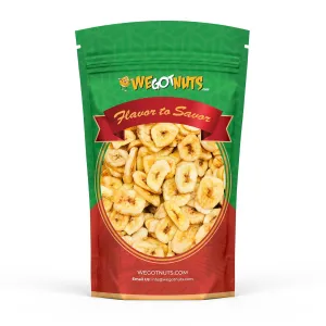 We Got Nuts Premium Dried Banana Chips 64oz (4 Pounds) Fresh, Crispy & Sweetened, Sealed For Freshness - We Got Nuts