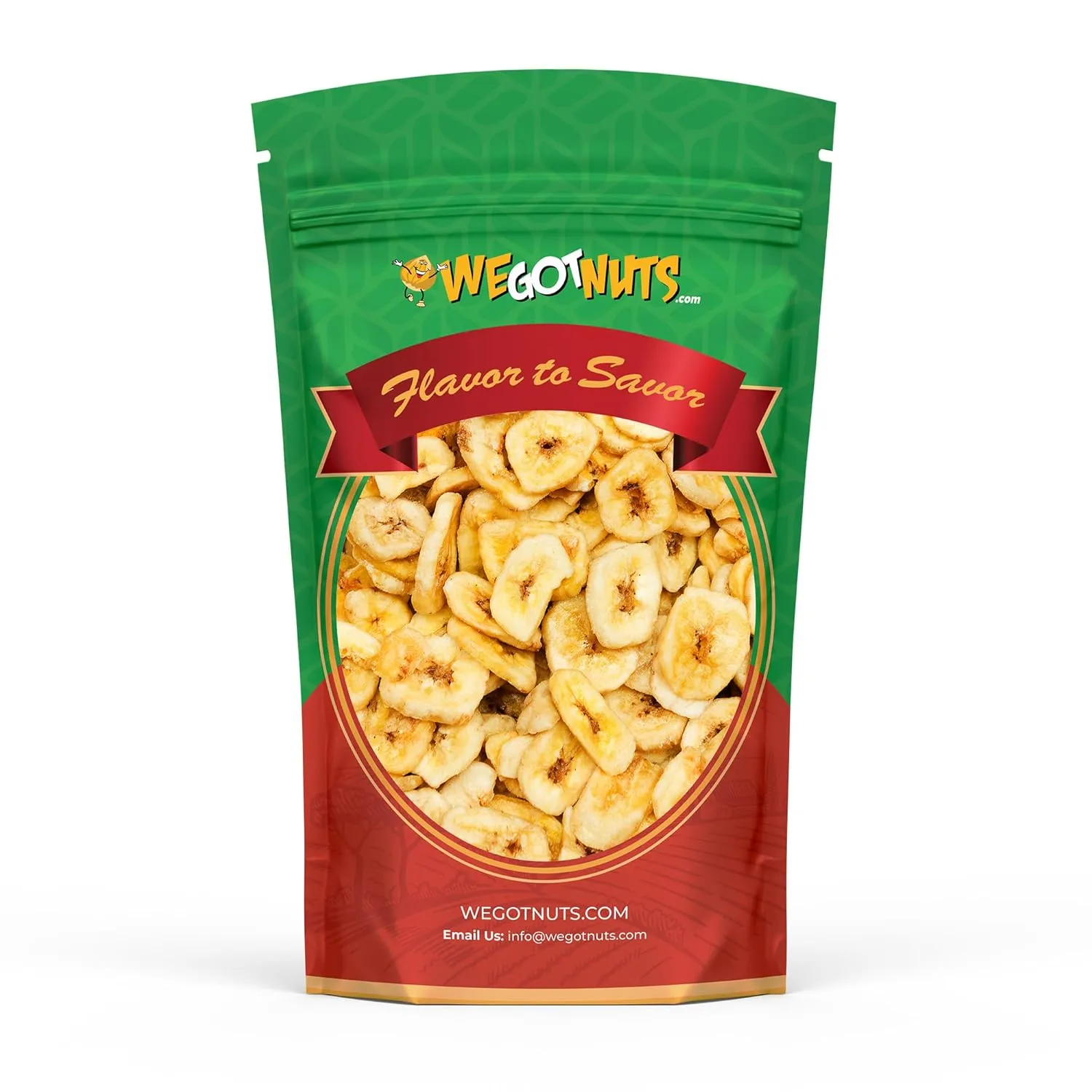 We Got Nuts Premium Dried Banana Chips 64oz (4 Pounds) Fresh, Crispy & Sweetened, Sealed For Freshness - We Got Nuts